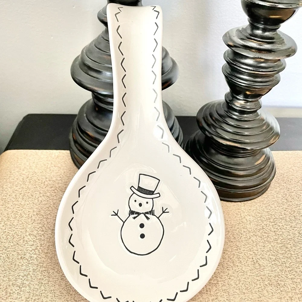 🆕 SNOWMAN ⛄️ Ceramic Spoon Rest
